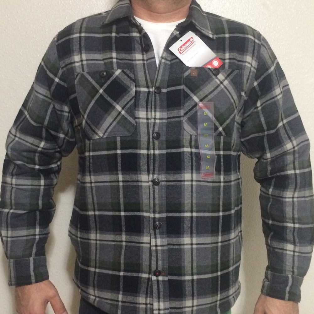 Coleman Sherpa Plaid Lined Flannel Shirt Jacket